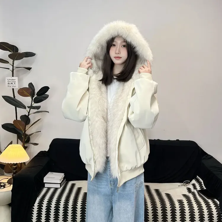 冬装新款连帽PU皮座山雕棉服男女同款加厚男士棉衣新款2025爆款