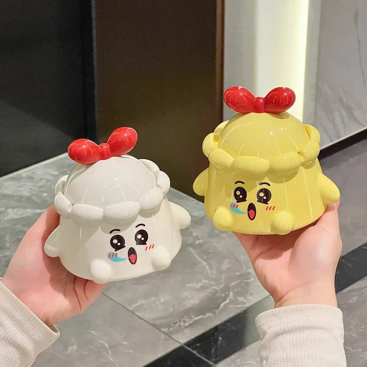 创意抱抱陶瓷烟灰缸带盖防灰飞高级感家用客厅烟缸茶几摆件烟盅qt