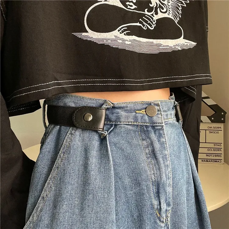 【军训专用】腰带长短可调时尚百搭无痕收腰男女通用调节松紧皮带