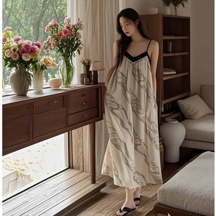 安佰芬25年睡裙性感女夏季冰丝凉感吊带睡裙纯欲风睡衣家居服夏天