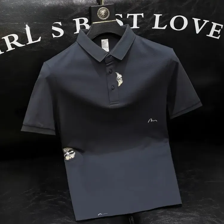 仓石一树高级感痞帅休闲polo衫夏季刺绣短袖T恤衫潮小个子男款