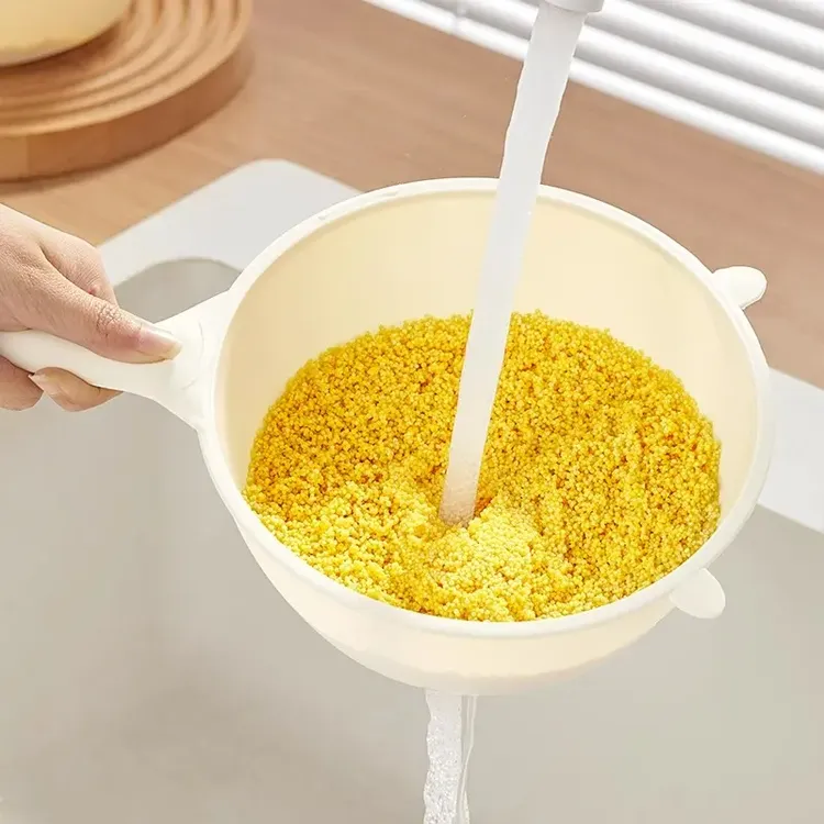 晒豆淘小米神器洗米筛淘米盆细孔过滤勺厨房家用洗菜盆沥水果篮子
