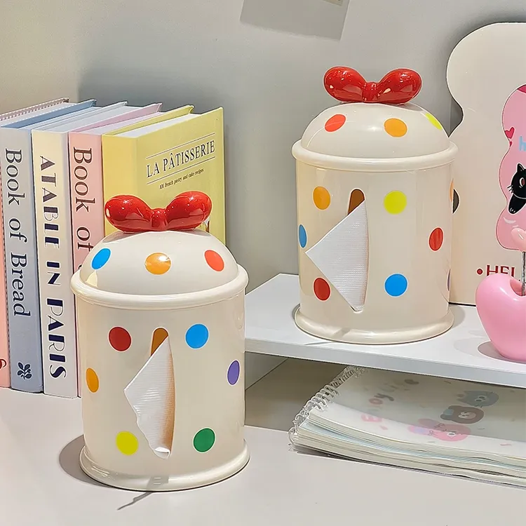 2025新款多巴胺纸巾盒客厅餐桌抽纸盒简约高颜值家用可爱波点风gh