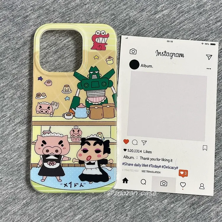 日系卡通可爱女仆左门卫适用苹果16promax手机保护壳iphone15pro