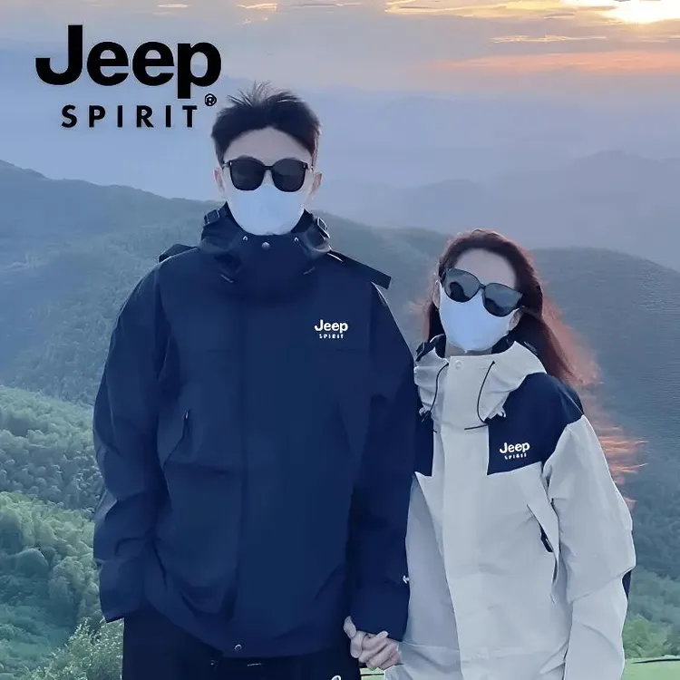 JEEP冲锋衣三合一情侣款2025新款户外登山外套男女款秋冬保暖夹克