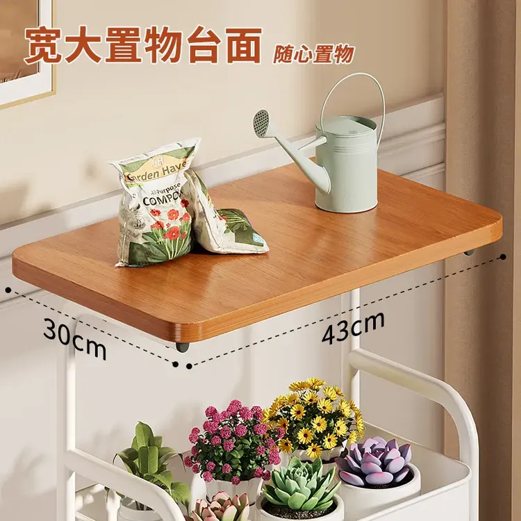 中古风小推车零食置物架复古客厅移动茶几边柜沙发边几收纳小桌子