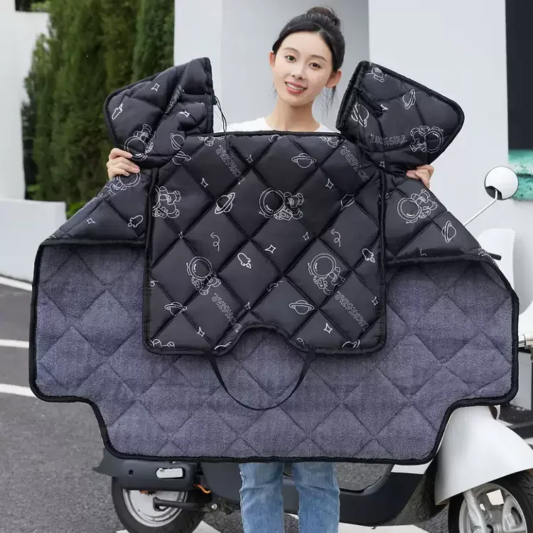 冬新款电动车电瓶车挡风被冬季加绒加厚摩托防风防水罩四季通用yj