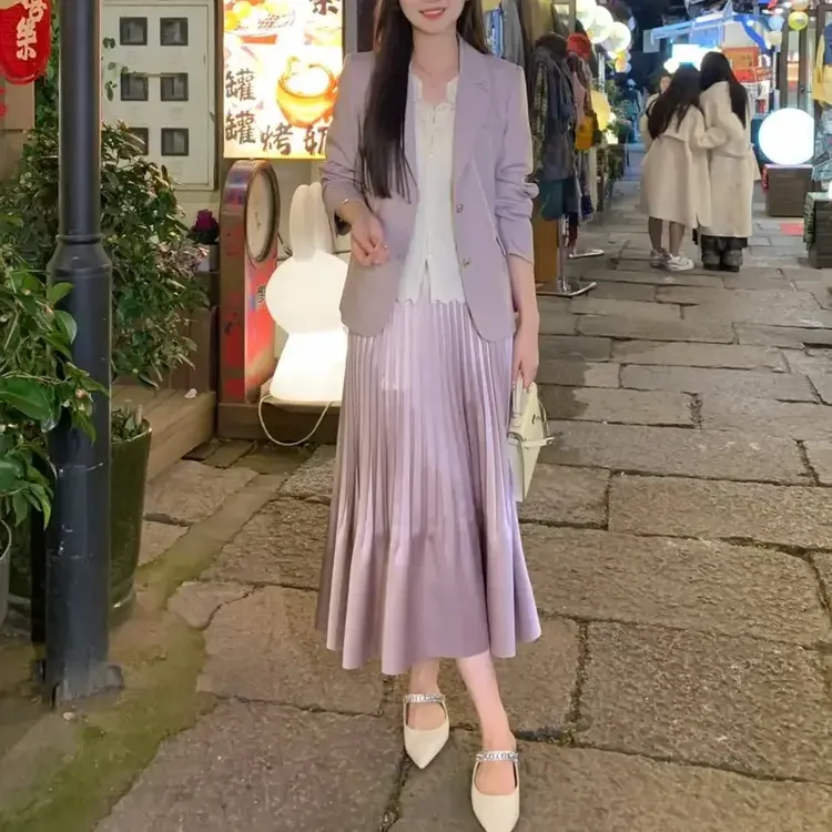 星光璀璨高端含亚麻撒银闪闪轻奢2025春夏气质西装外套时尚显瘦