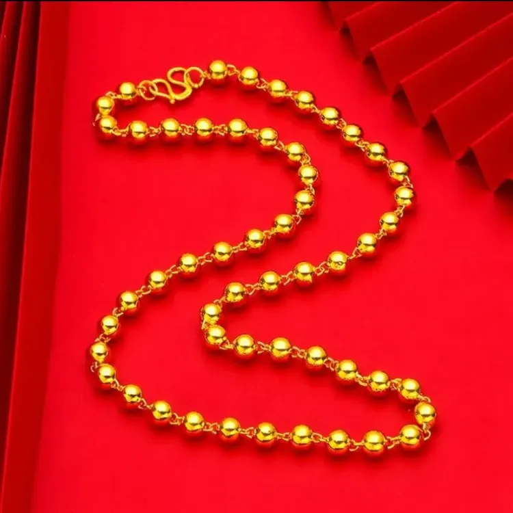 合金项链 合金项链 【孟加拉赤金】圆珠项链新款潮流时尚店铺男款霸