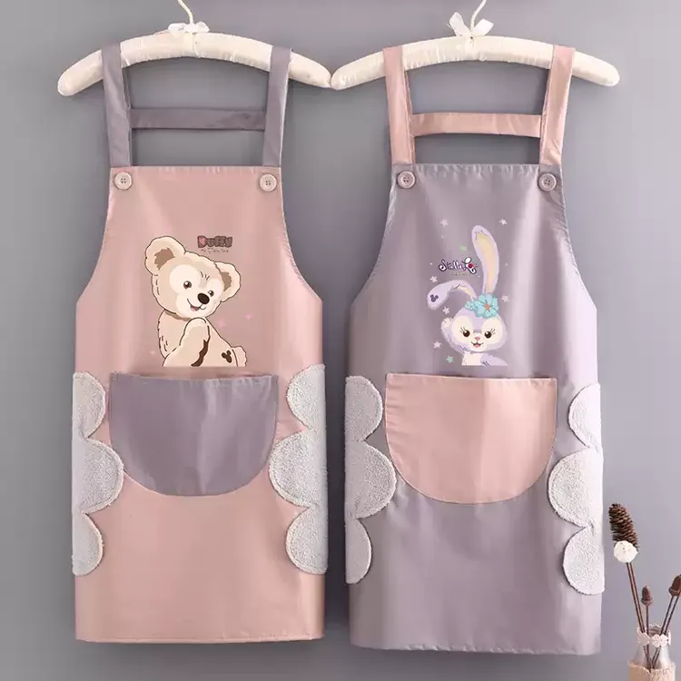 围裙家用厨房情侣防水防油做饭围腰餐饮专用工作服女帆布背带FVS