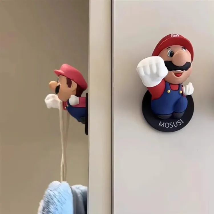 可爱卡通马里奥挂钩卫生间毛巾免打孔挂钩门口悬挂钥匙浴室毛巾架
