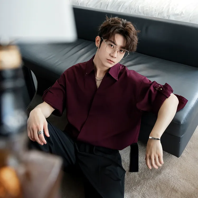 CHICERRO西西里男装夏季男士休闲韩版时尚简约潮流高级感短袖衬衫