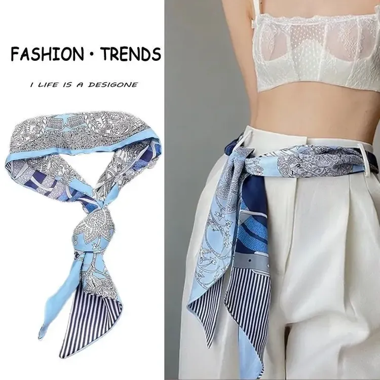 长条小丝巾腰带女发带百搭高级感薄款春秋搭配衬衫丝带系脖飘带xx