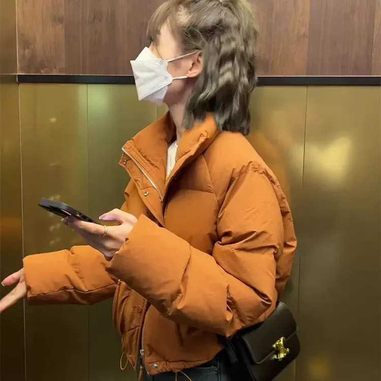 美式复古加厚短款棉服外套女2025年冬季新款小个子保暖面包服棉衣