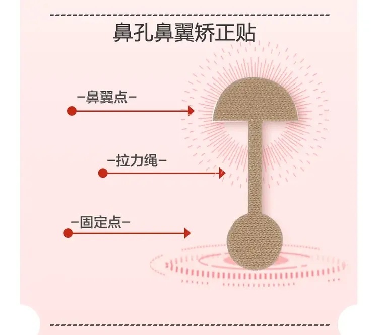 【到手50贴/5片】小哑铃鼻翼贴弹力鼻孔贴防止鼻翼挛缩矫正鼻宽鼻孔
