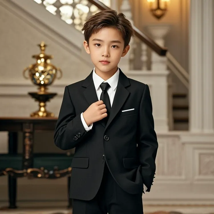 【翰林】经典帅气男童生日花童演出西服礼服马甲正装男孩演讲主持人
