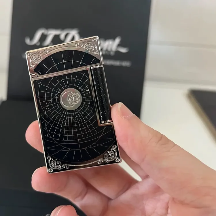 星空限量版朗声打火机纯铜侧滑点火中国漆面商务复古充气精品