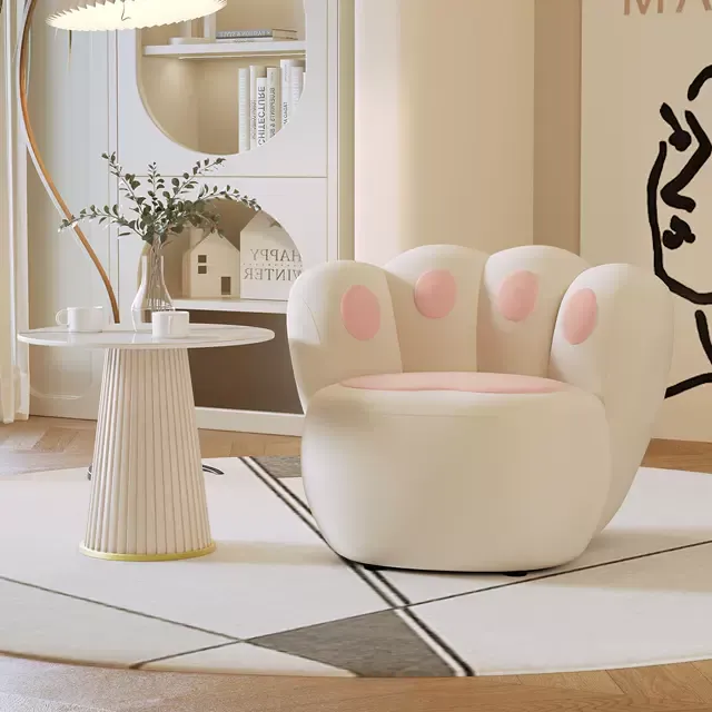 2025新款单人沙发椅网红猫爪可爱女生卧室单椅客厅阳台休闲阅读椅