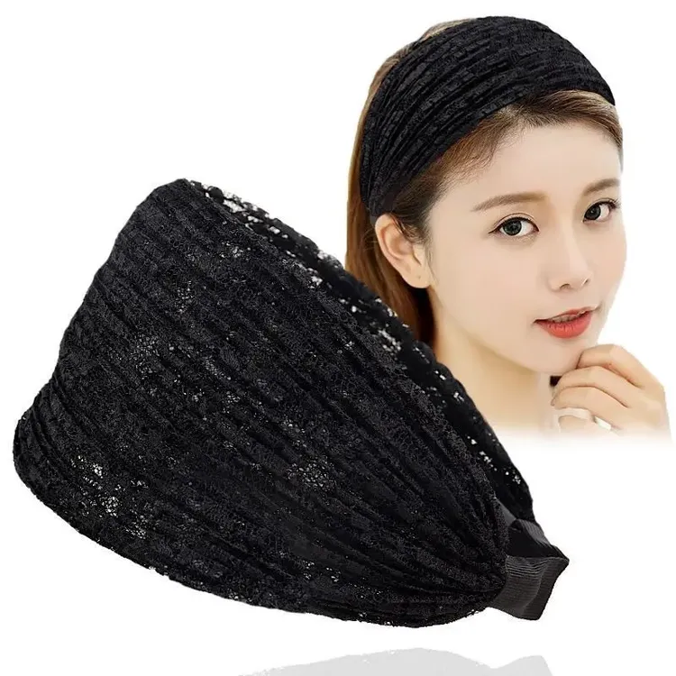 洋气百搭新款发箍妈妈时尚头巾束发夹子白发蕾丝发箍女发饰不挑人商品图