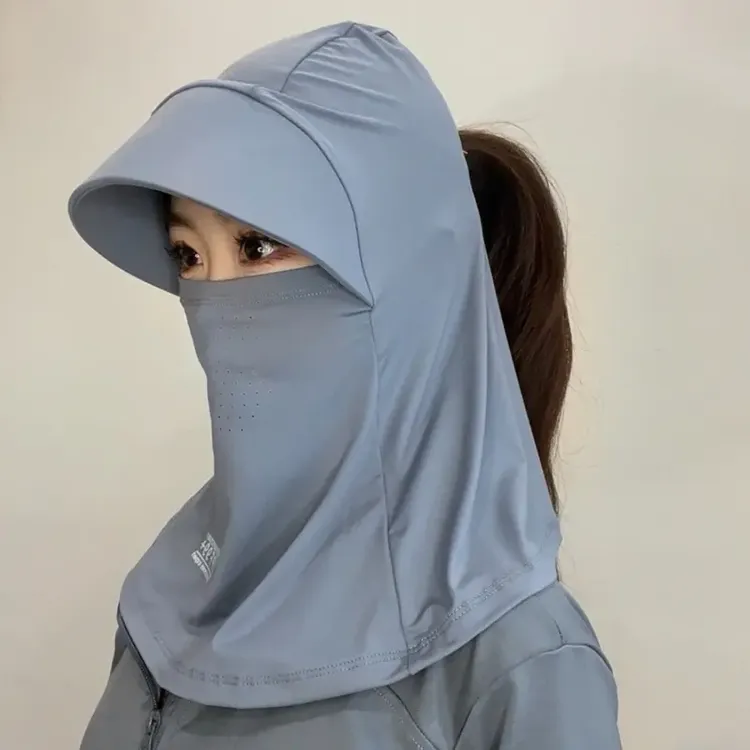 全脸遮阳帽子女夏季防晒帽防紫外线户外骑行护颈面罩太阳帽jdk