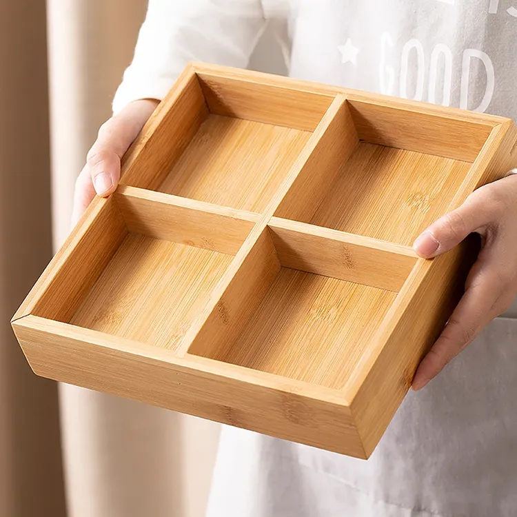 围炉煮茶托盘点心盘零食果盘水果盘四宫格新款九宫格干果盘茶盘HR