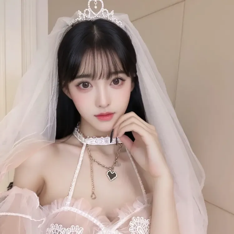 网红cosplay新娘婚纱蕾丝网纱甜美性感公主裙白色简约女装短款