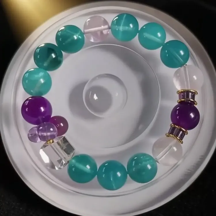 设计吸金大珠子紫水晶学业手串精致小众设计饰品珠子水晶招财手链