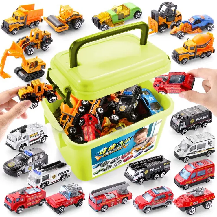 合金小汽车玩具套装工程消防仿真迷你宝宝儿童赛车男孩铝惯性