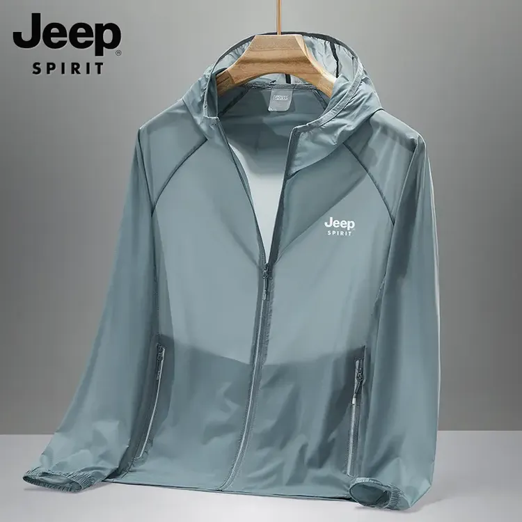 JEEP SPIRIT吉普J2025年爆款男士冰丝防晒衣户外连帽轻薄骑车外套