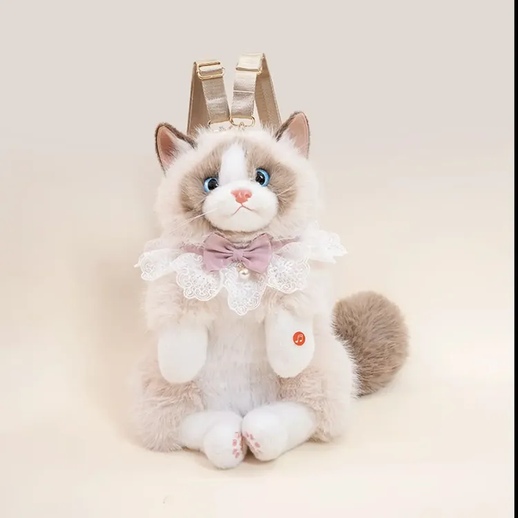 可爱毛绒猫咪双肩背包仿真布偶玩偶女生生日礼物闺蜜礼物儿童抱枕