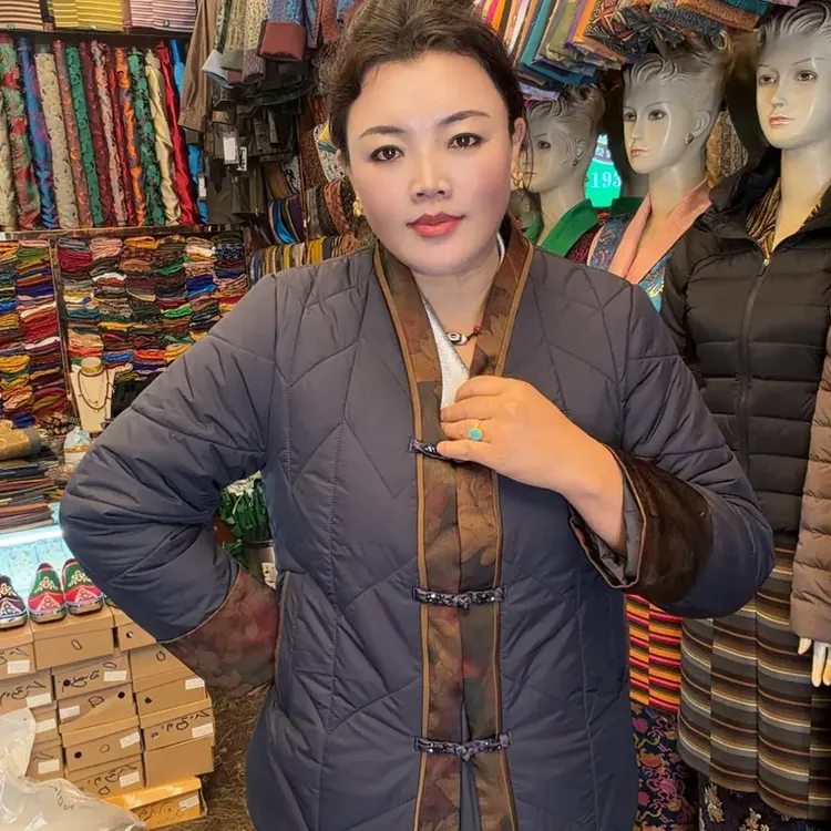 女士藏式博拉裙冬季加厚保暖民族风传统百搭藏袍显瘦气质藏装