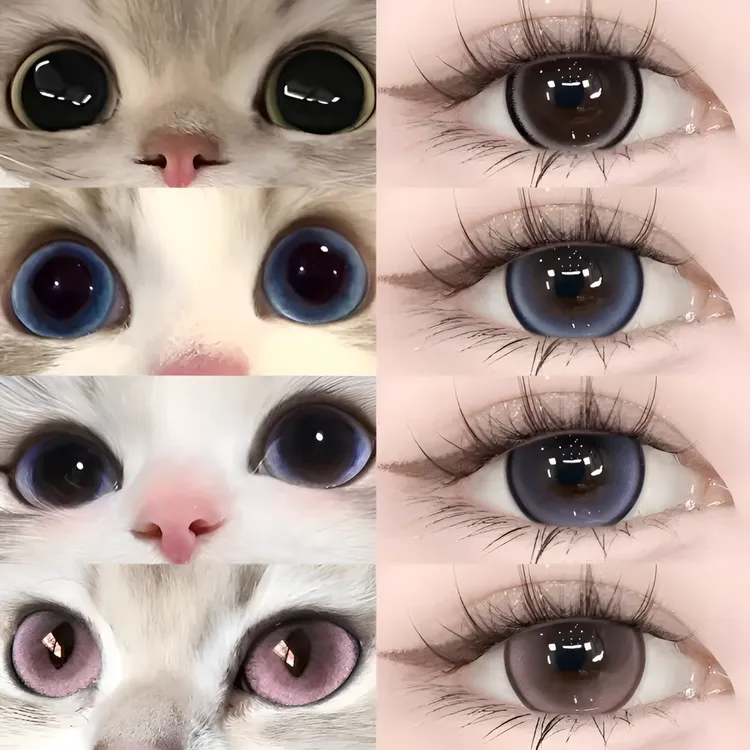 眸可【日抛30片组合】牛奶珍宝珠自然大直径美瞳猫猫眼深邃隐形眼镜