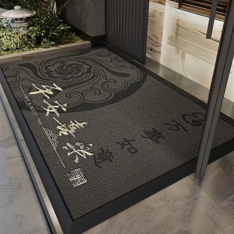 入户门地垫高端别墅大门口耐脏防滑脚垫家用进门地毯玄关门垫激光