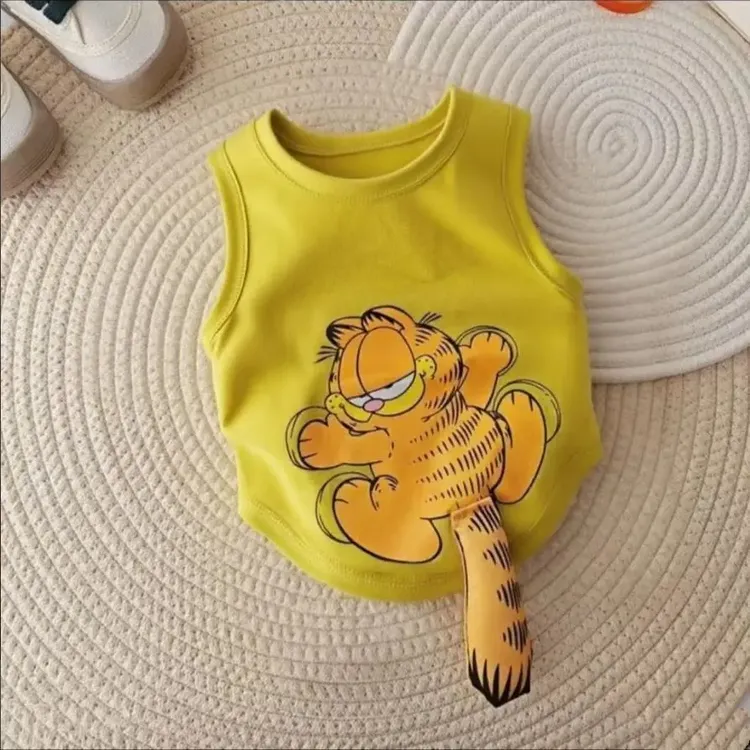 狗狗衣服夏可爱卡通咖啡猫图立体尾巴背心博美比熊约克夏小型犬T