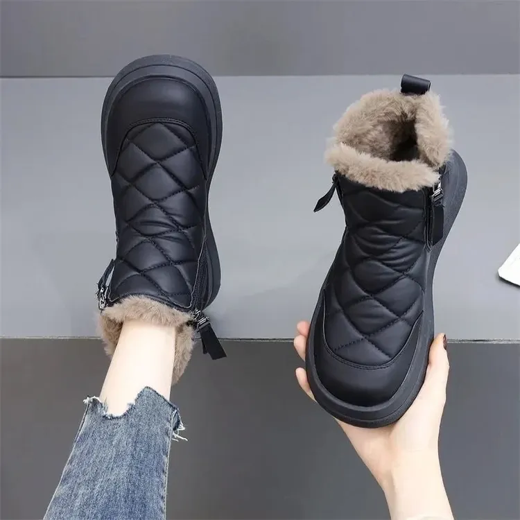 爆款雪地靴女冬季加绒加厚保暖东北大棉鞋防水防滑百搭时尚短靴商品图
