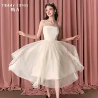 2342【金拐子专属】糖力仙气网纱吊带连衣裙女中长款TWRQQ52342