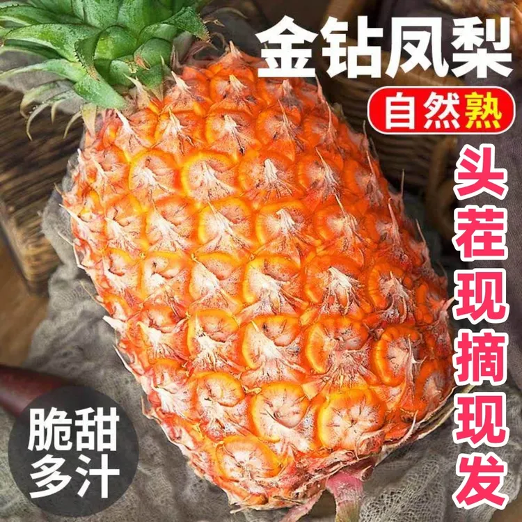 京东包邮【新疆直发】正宗金钻凤梨多汁鲜甜新鲜水果应季菠萝凤梨