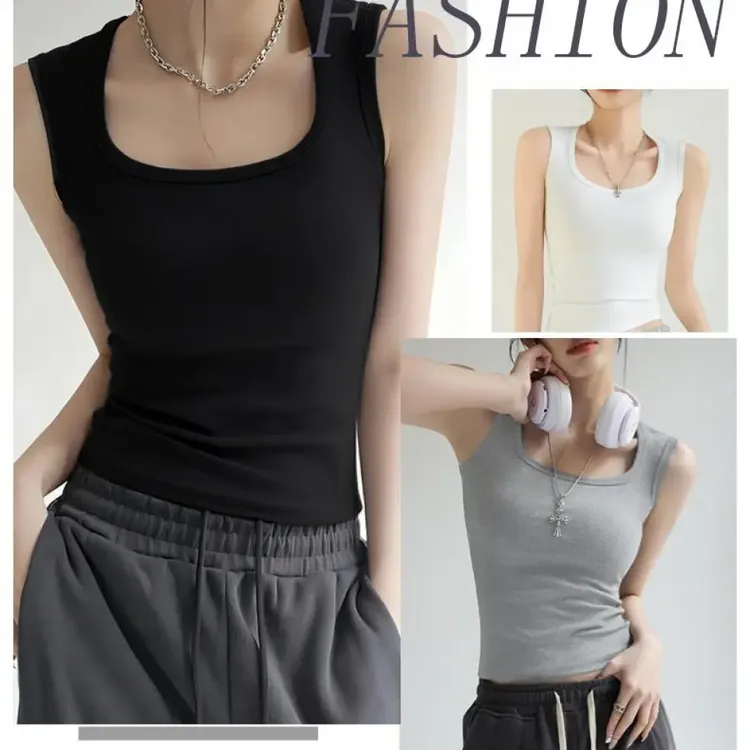 【遮副乳吊带】买一送一 新款女内搭外穿工字纯色宽肩带打底上衣