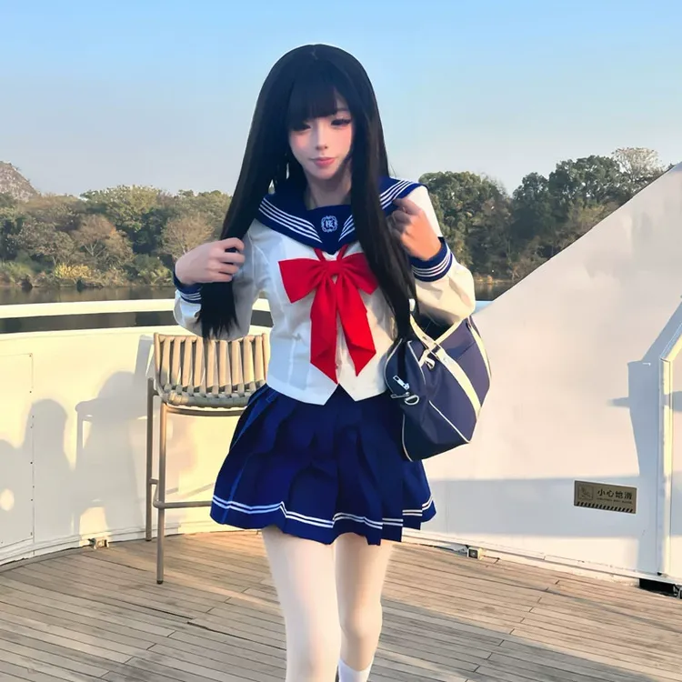 甜嗑原创正版【小野】鸢野jk制服女日系学院风水手服长袖刺绣套装
