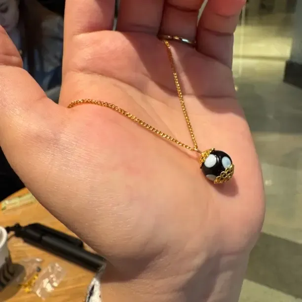 合金项链 斑点石头项链