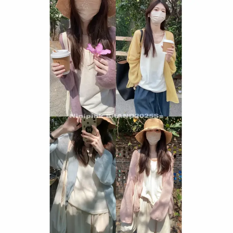 庄不腻春夏新款【奶油衫】四色灯笼袖开衫松弛显瘦百搭宽松上衣668