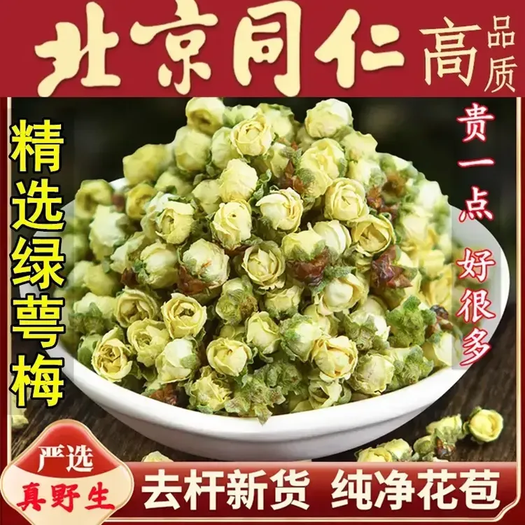 【正品】同仁原料野生绿萼梅绿鄂梅白梅花特级绿萼梅花茶50g泡水喝