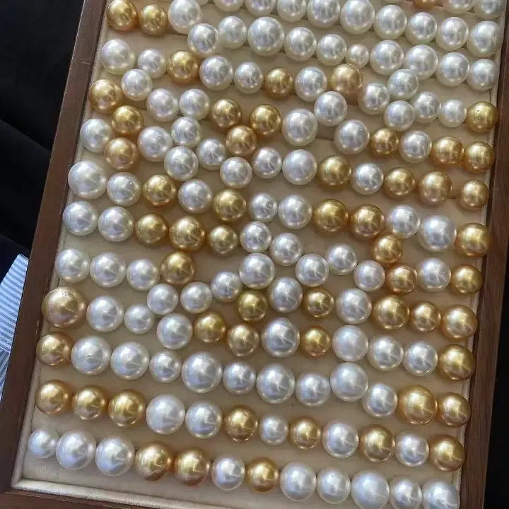 天然海水南洋金珠裸珠定制