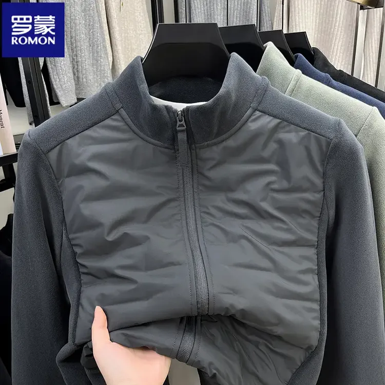 罗蒙秋冬90鸭绒立领轻薄羽绒服户外抗寒保暖男款抓绒衣外套夹克男
