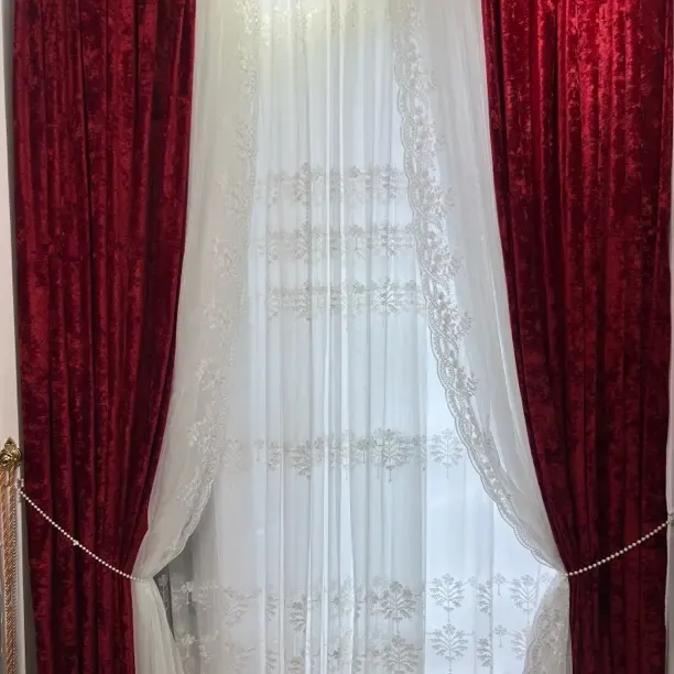 新疆包邮仅绒卧室窗帘，里面5米，外布5米，边2.5，高度可以改