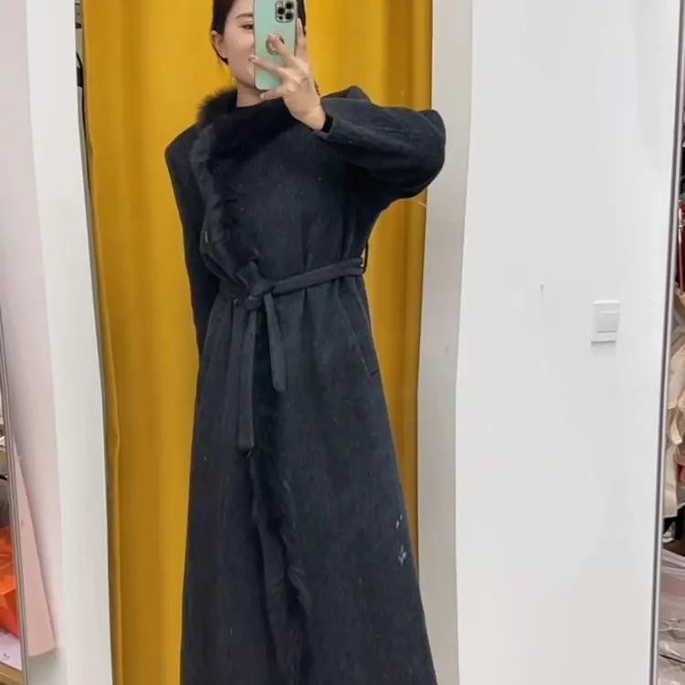 轻奢立领收腰显瘦女士秋冬长款毛呢大衣