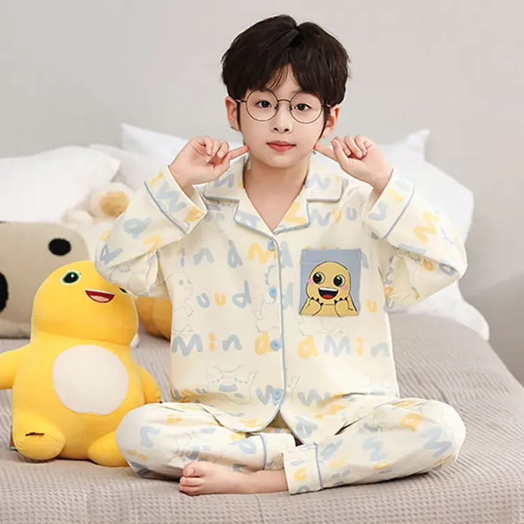 儿童男童睡衣春秋季卡通奶龙2025新款长袖套装男孩子中大童家居服