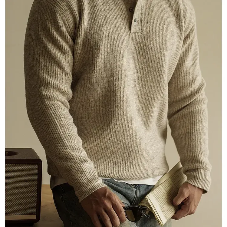 【山鏡·观心系列】7针工艺亲肤保暖简约通勤休闲POLO打底高级感毛衣