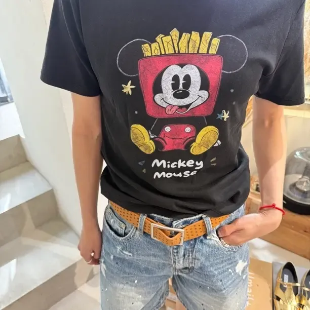 薯条米奇印花短袖T恤女款夏季