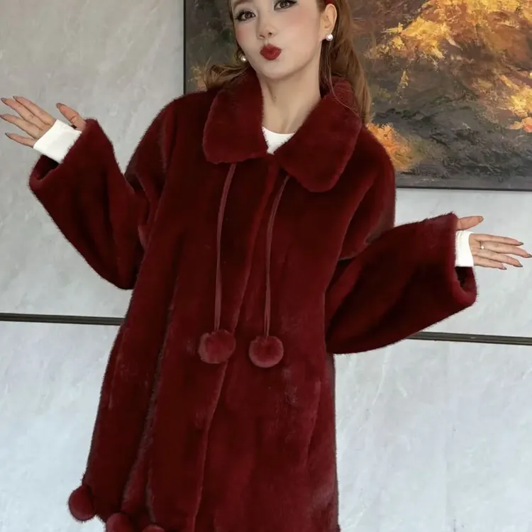 【胡子小妞】秋冬百搭保暖仿貂绒外套 